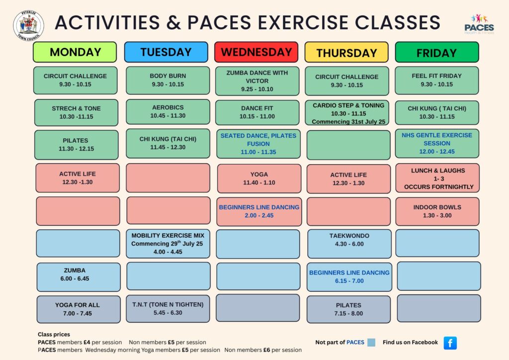 PACES JUNE TIMETABLE