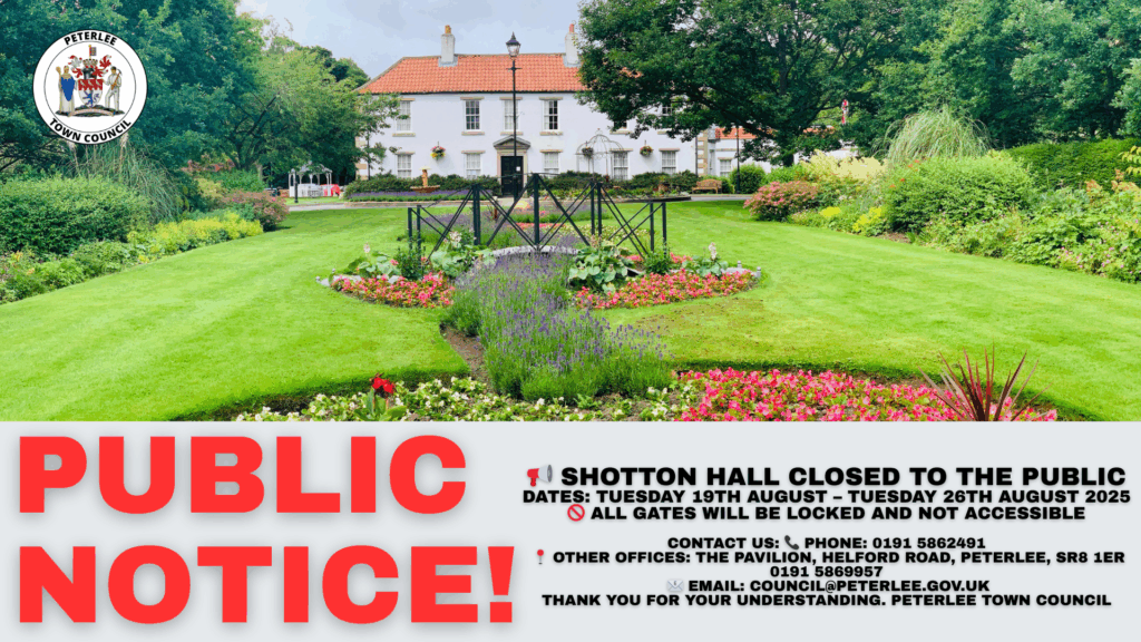 POSTR PUBLIC NOTICE SHOTTON HALL CLOSED TO PUBLIC THIS WEEK