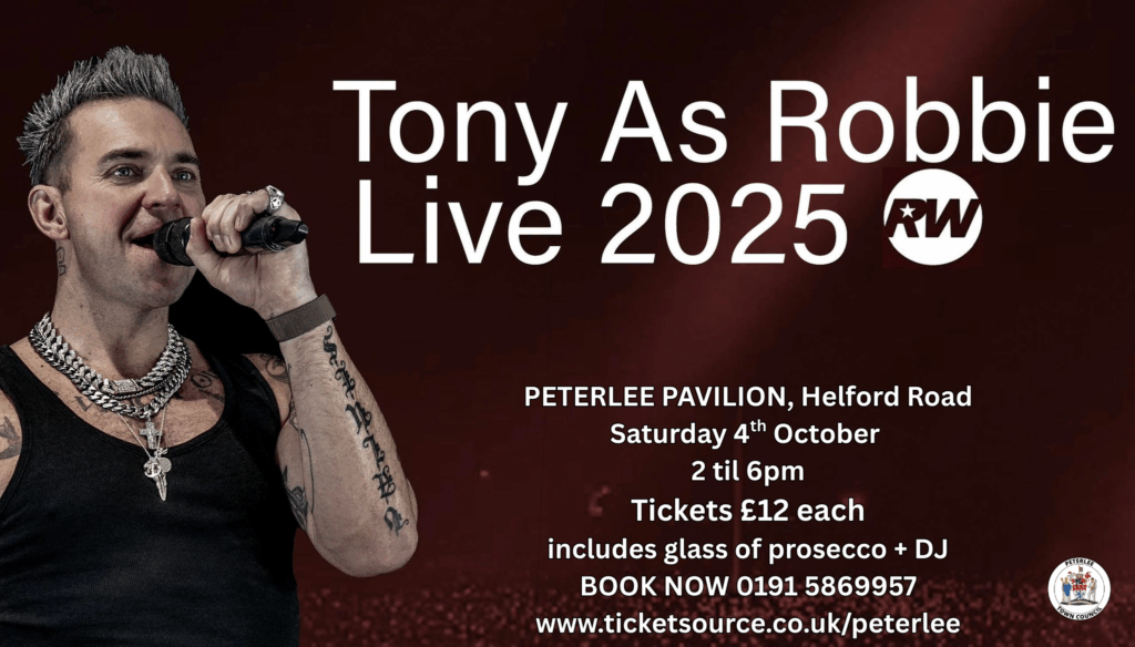 advert for Robbie Williams tribute at the Pavilion. Tickets £12 each 