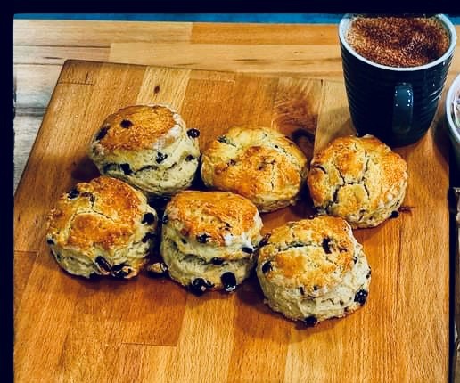 A photo of Our homemade cheese scones Baked with love (and a little bit of butter)